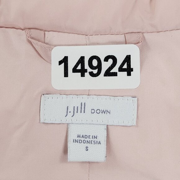J Jill Vest Women Small Pink Down Long Line Puffer Quilted Full Zip Classic - Picture 8 of 13